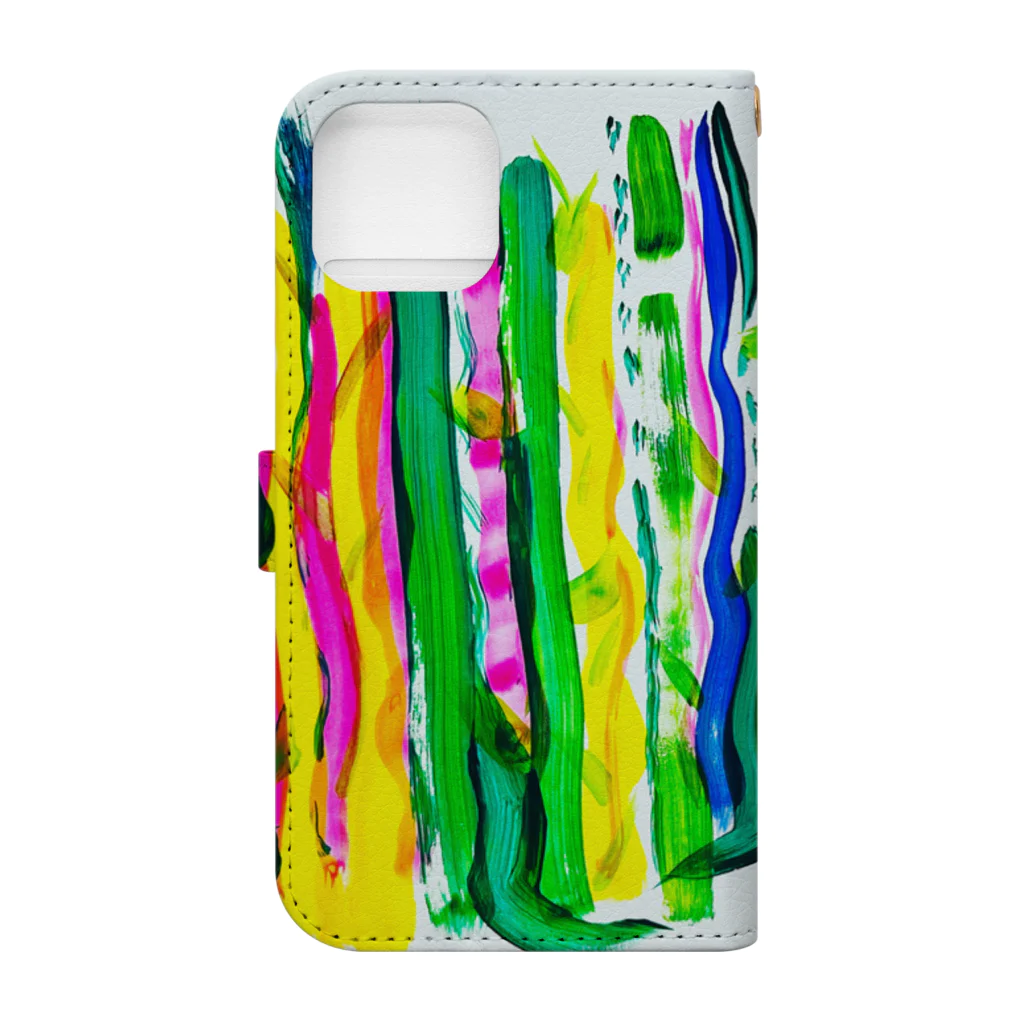 colorful-yokoの大胆なカラーパレット Book-Style Smartphone Case :back