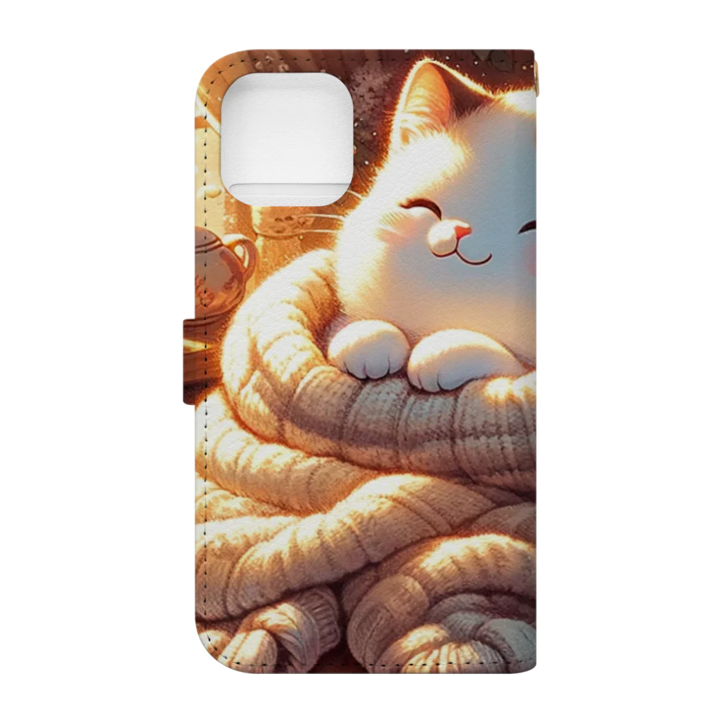 Cat-To-Critter-Fashionのほのぼのな猫 Book-Style Smartphone Case :back