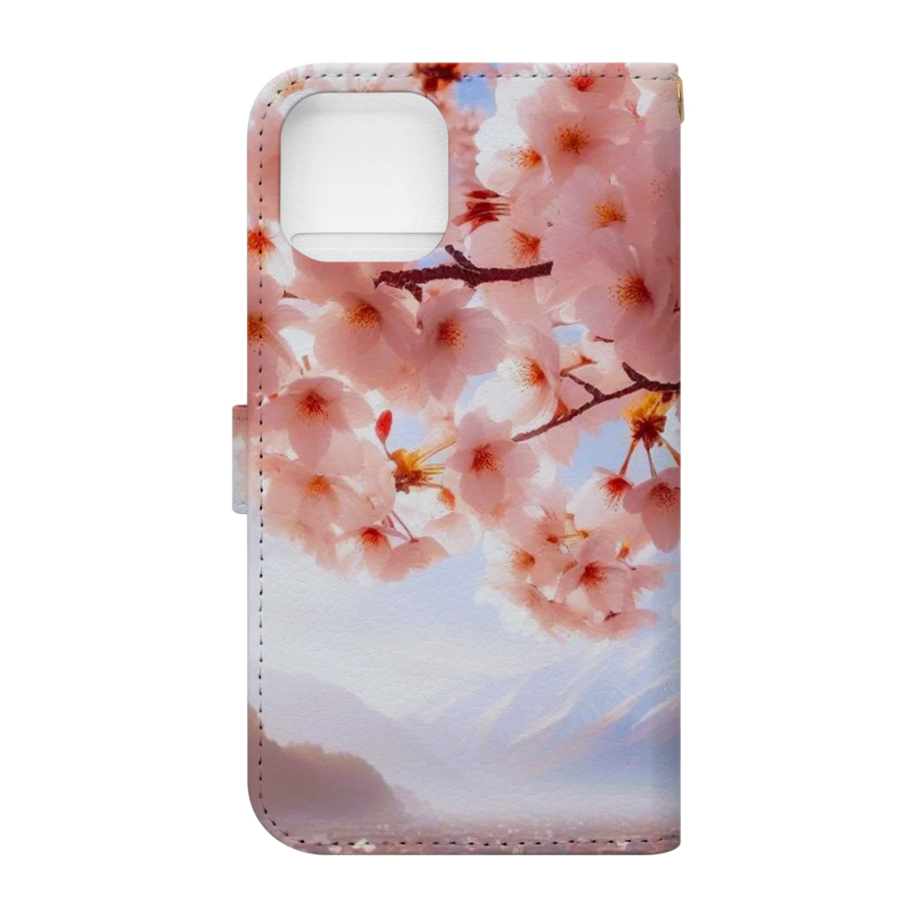 終わらない夢🌈の美しい桜🌸 手帳型スマホケースの裏面