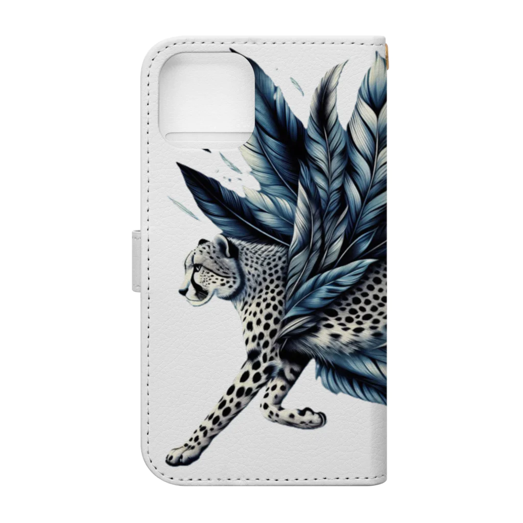 FUMYのフェザーランナーcheetah Book-Style Smartphone Case :back