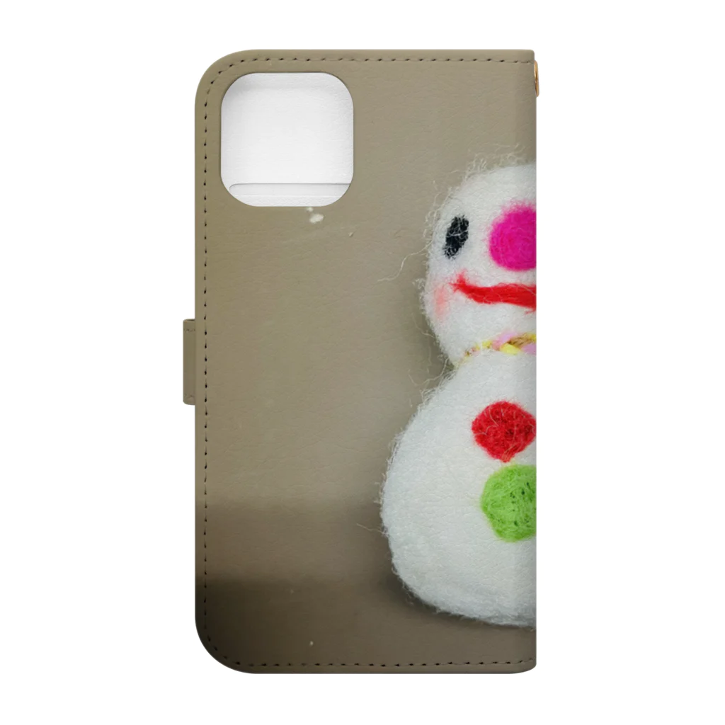 ポメラニアンのアリスくんの雪だるまの東海さん Book-Style Smartphone Case :back