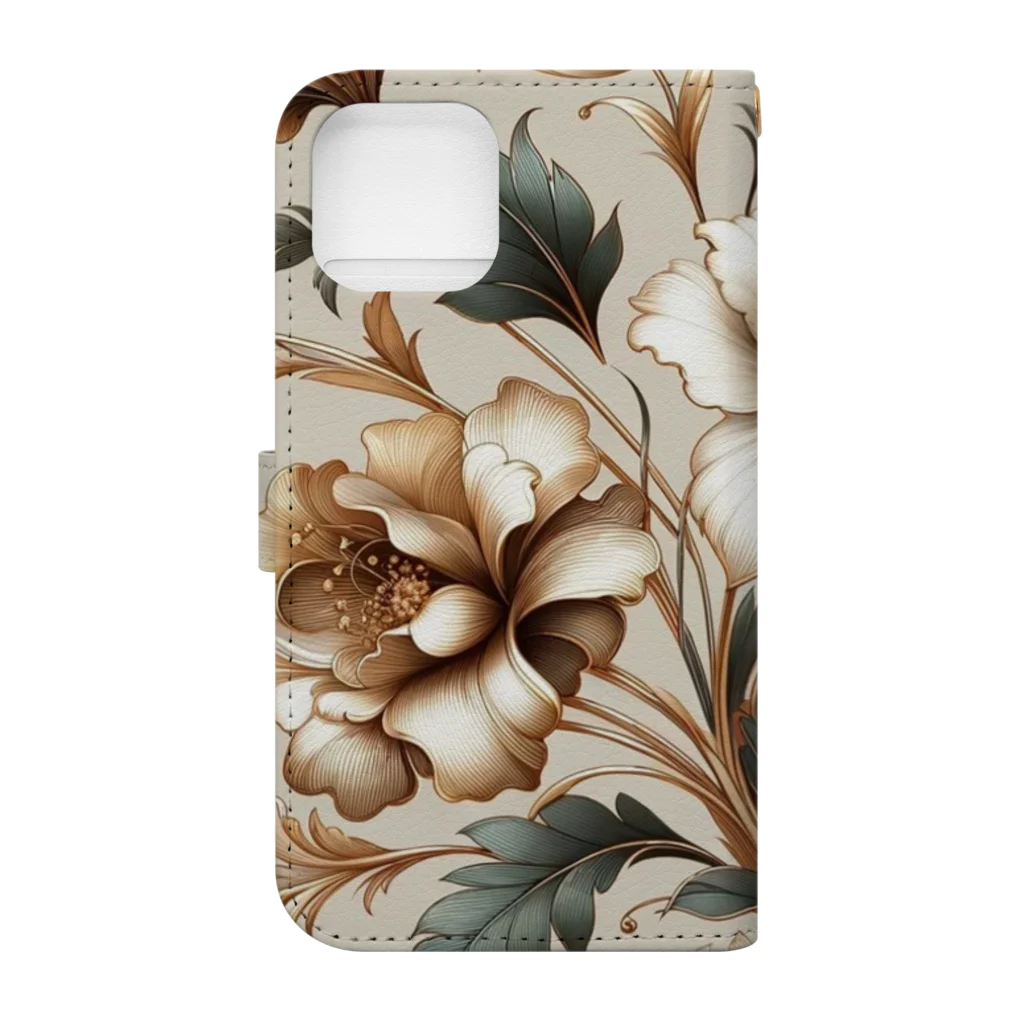 masa_innovatorのElegant Florals 手帳型スマホケースの裏面