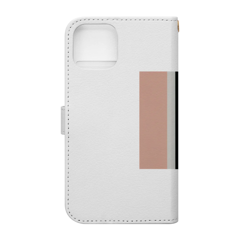 earth__のモノトーン・ゴールデンジオメトリック・アートグッズ Book-Style Smartphone Case :back