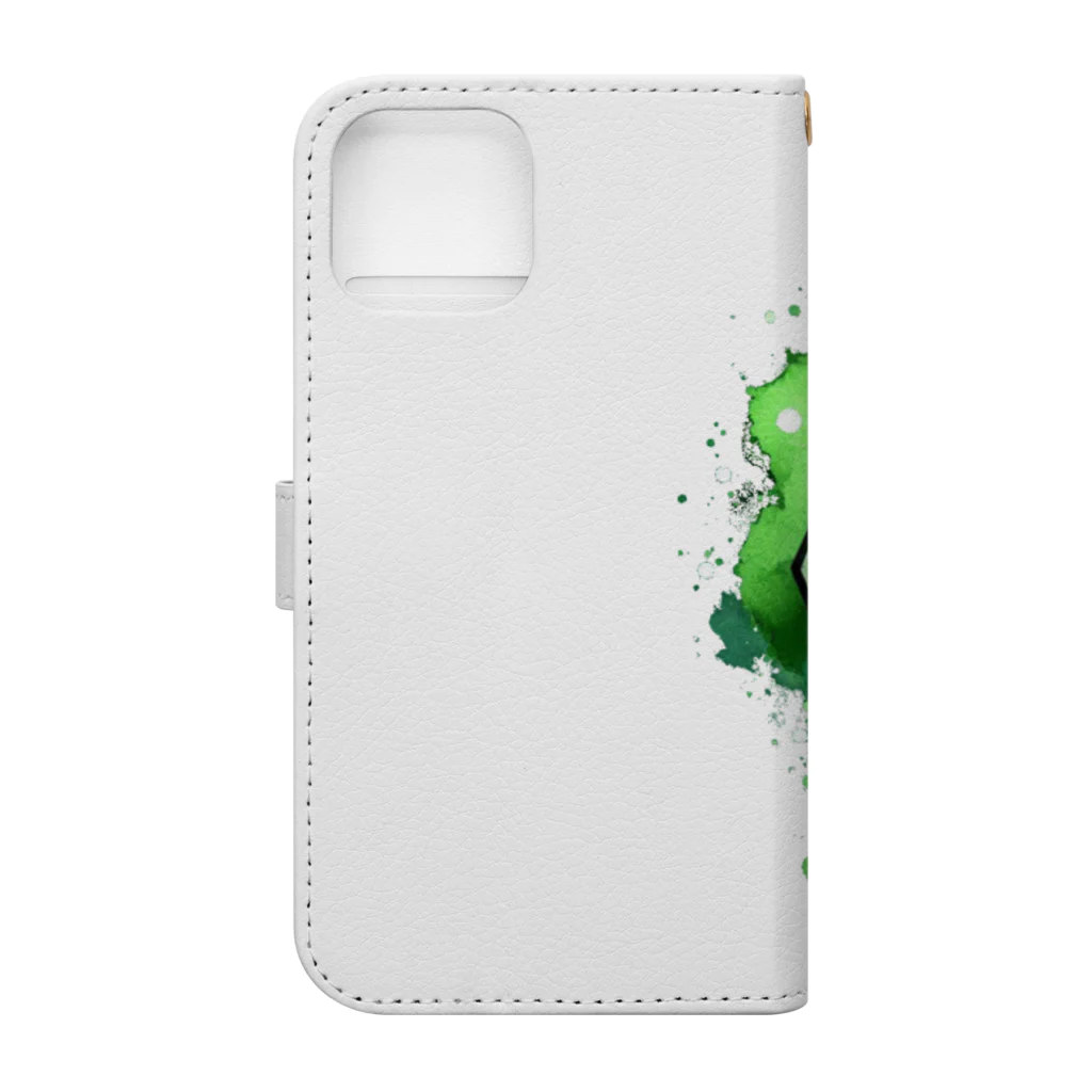 science closet（科学×ファッション）の元素シリーズ　~ハフニウム Hf~ Book-Style Smartphone Case :back