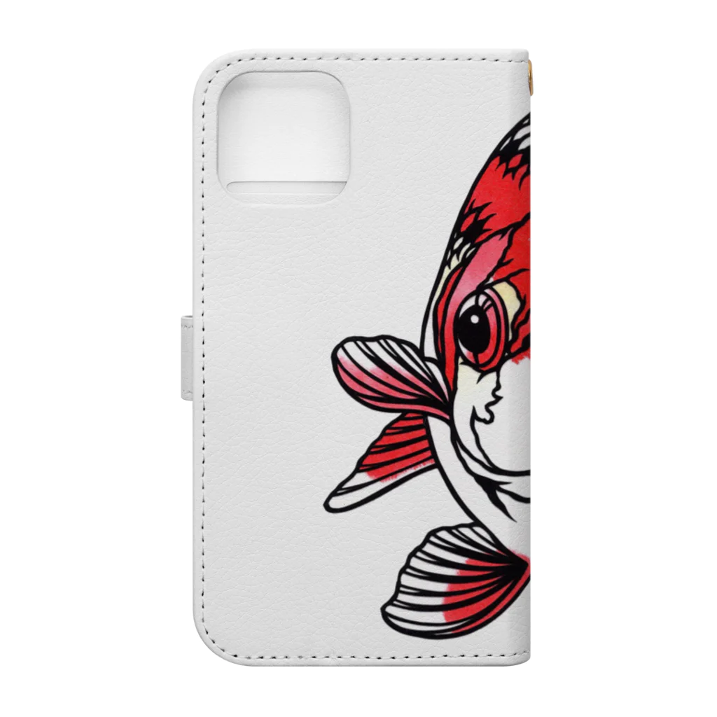 金魚切り絵 雅人-masato-のらんちゅう Book-Style Smartphone Case :back