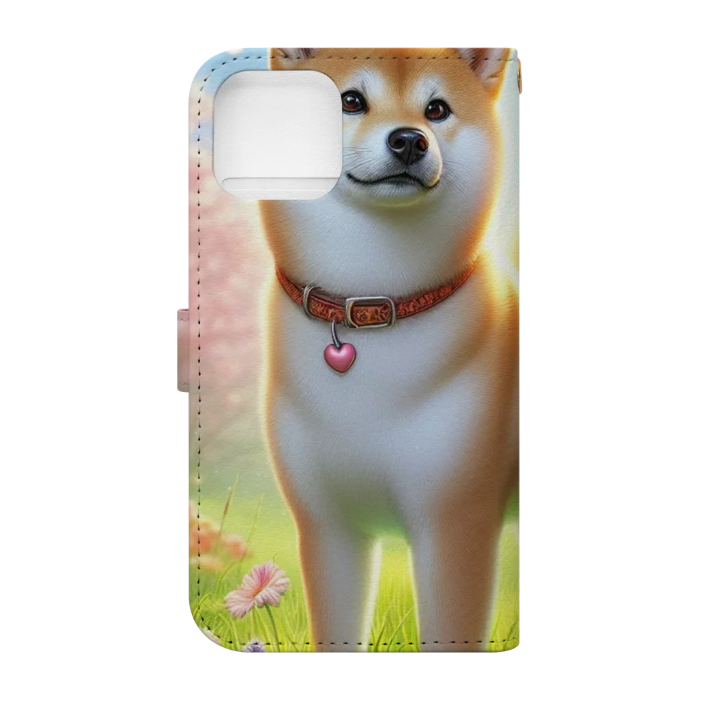 ANTARESの春の柴犬の冒険 Book-Style Smartphone Case :back