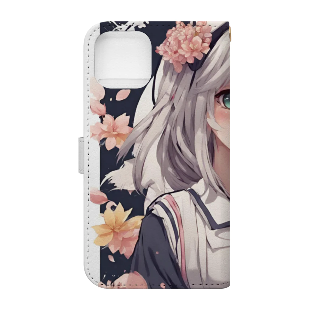 プリンゴブリンの銀髪不思議子さん Book-Style Smartphone Case :back