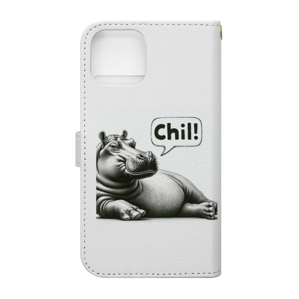 momoRockのデッサンタッチ カバ(Chil) Book-Style Smartphone Case :back