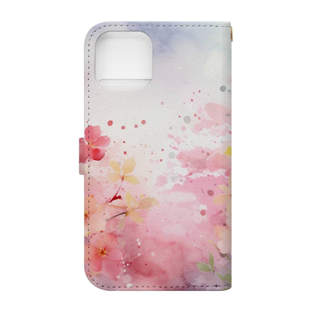Ux-OsakaのColorful watercolor flower art 1 Book-Style Smartphone Case :back