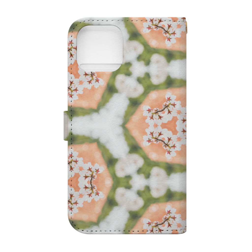 花と万華鏡の#02さくら Book-Style Smartphone Case :back