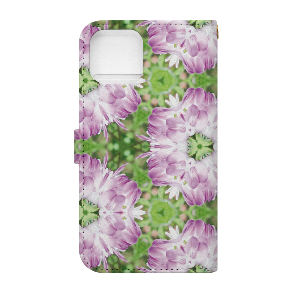 花と万華鏡の#08れんげ Book-Style Smartphone Case :back