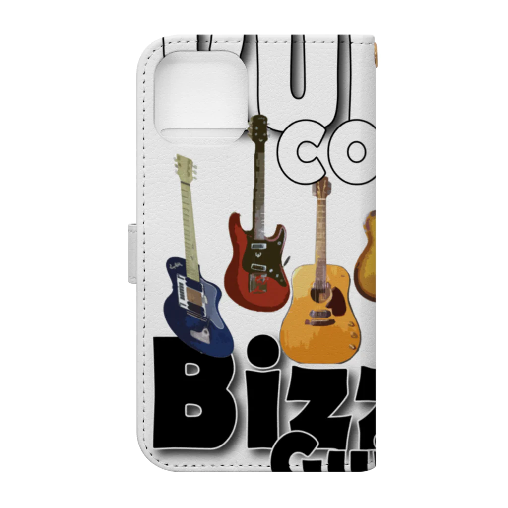 PHSG SOUND 音楽とアートのBIZZARE GUITAR ビザールギター KURT COBAIN カートコバーン ホワイト 手帳型スマホケースの裏面