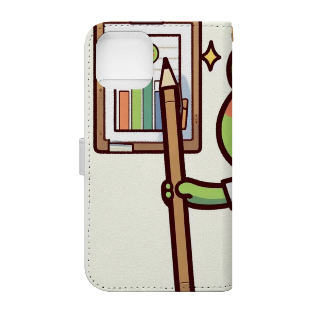 カエルグッズの営業カエル Book-Style Smartphone Case :back
