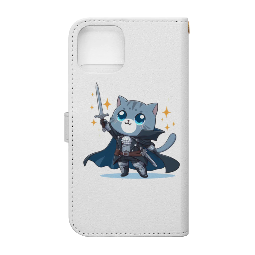 TOSHIRO-Tのファンタジー猫シリーズ・勇者 Book-Style Smartphone Case :back