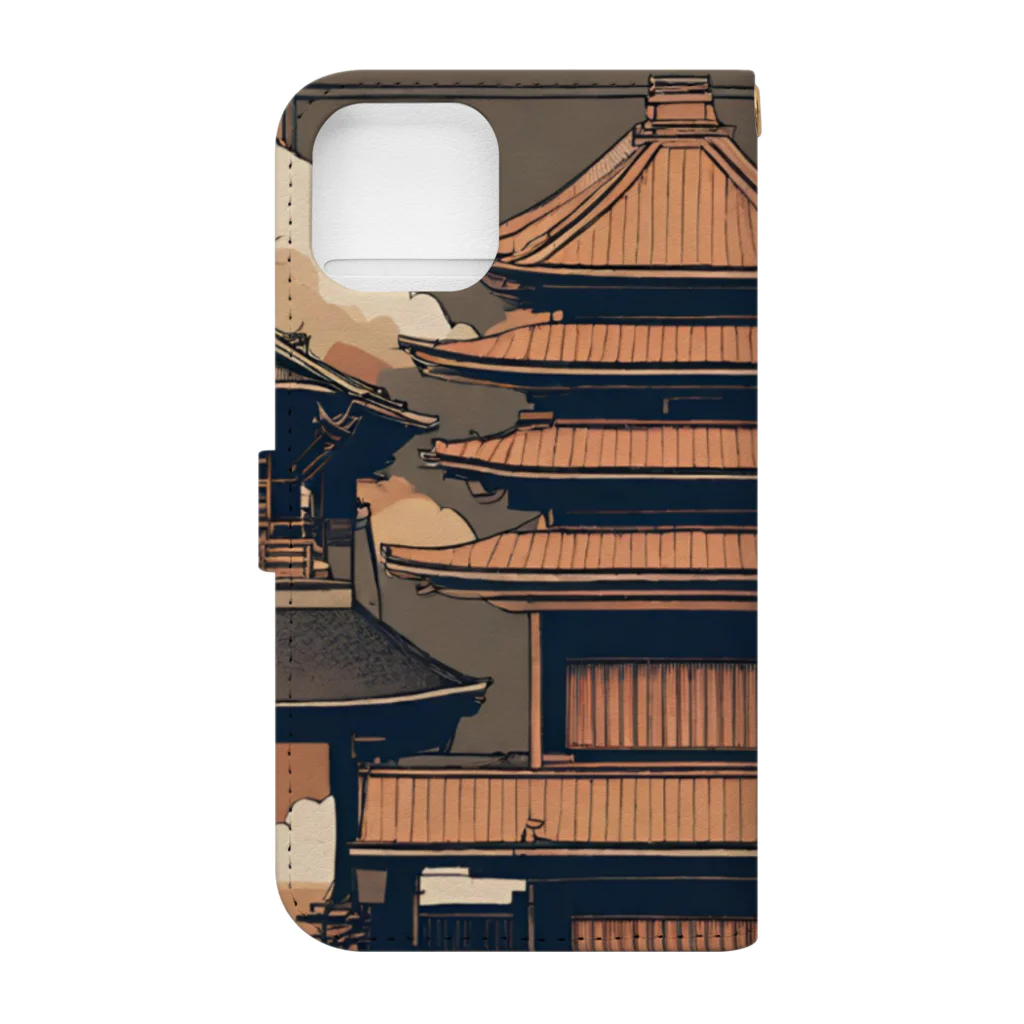 curtisの伝統的な日本の家屋 Book-Style Smartphone Case :back