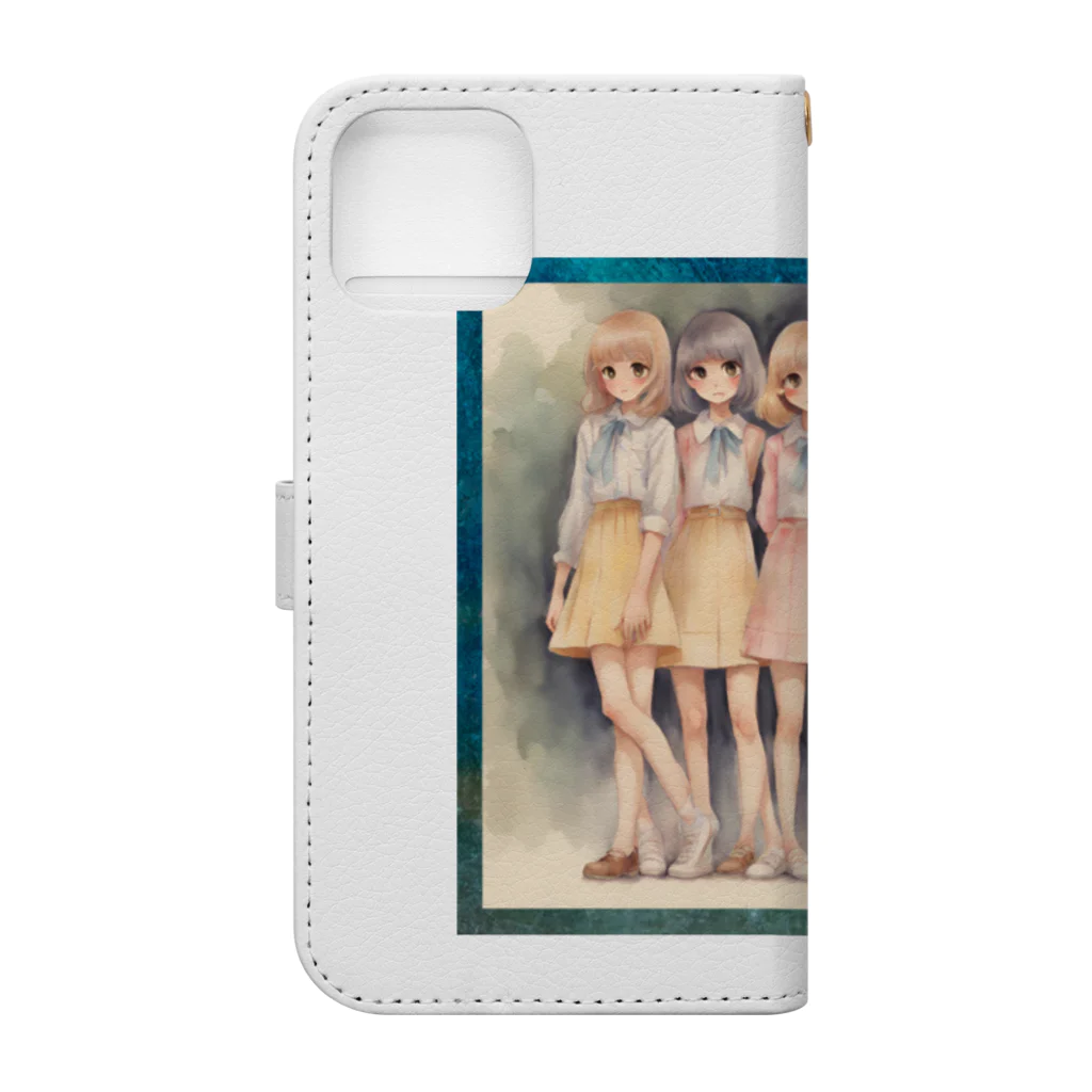 Aina-Kのレトロ♡ガール Book-Style Smartphone Case :back