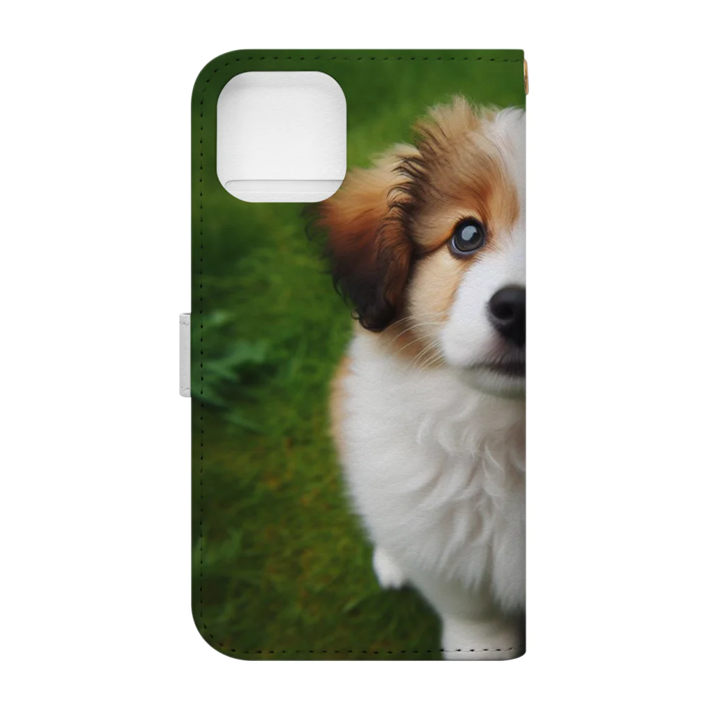 kotarou_92のウルウルがキュートな犬 Book-Style Smartphone Case :back