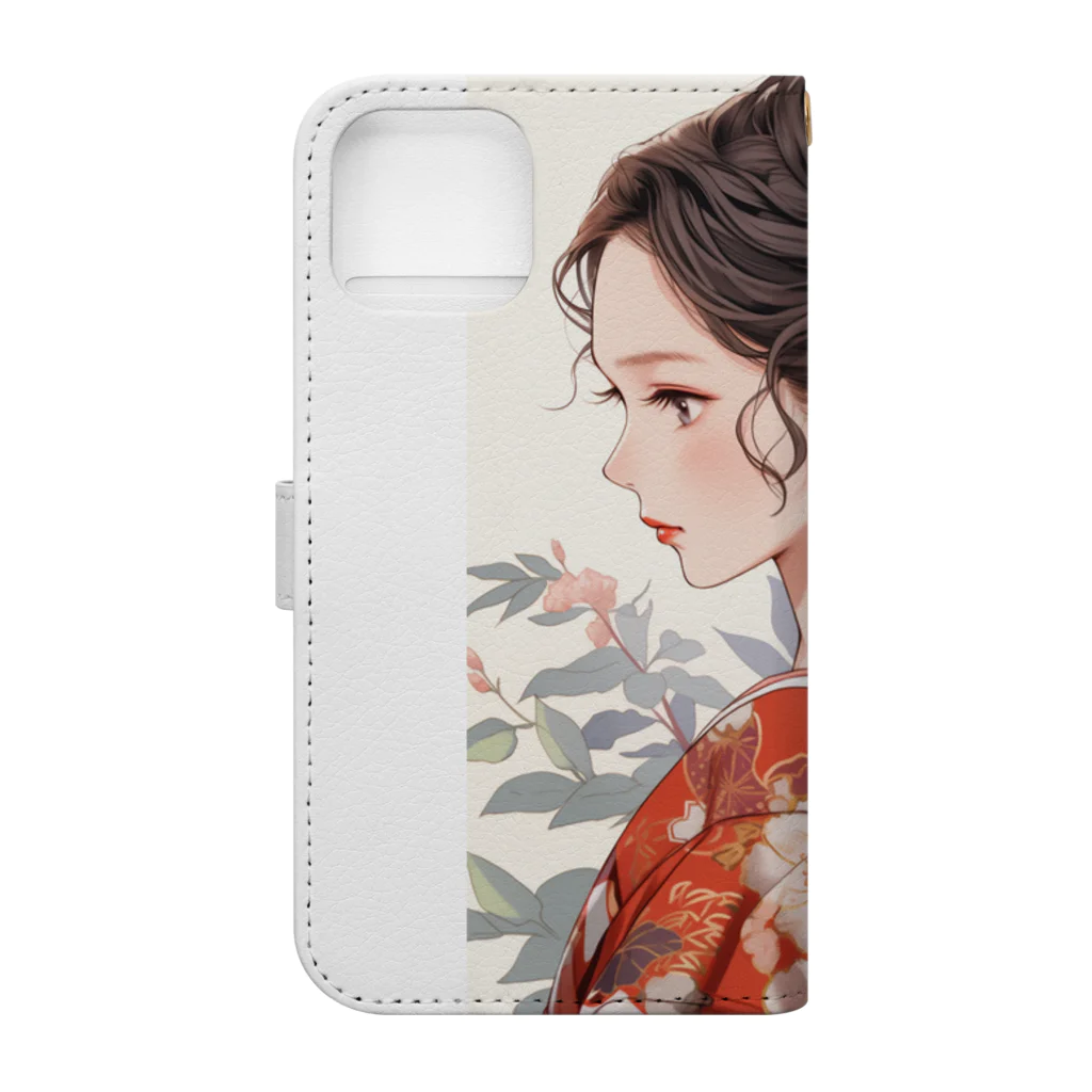 AQUAMETAVERSEの和服姿の女性　sanae 2074 Book-Style Smartphone Case :back