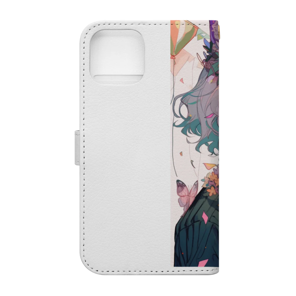 AQUAMETAVERSEのお祝いしましょ❣️ アメジスト 2846 Book-Style Smartphone Case :back