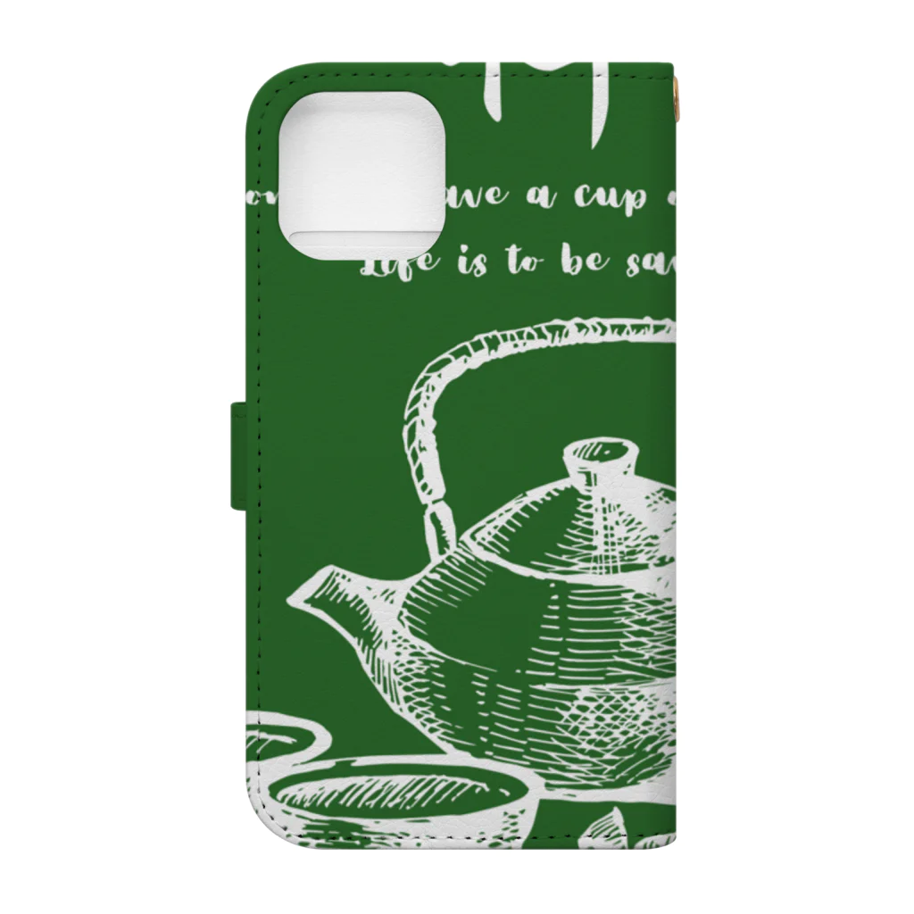 ConversationStarterのお茶シャツ緑茶 Book-Style Smartphone Case :back