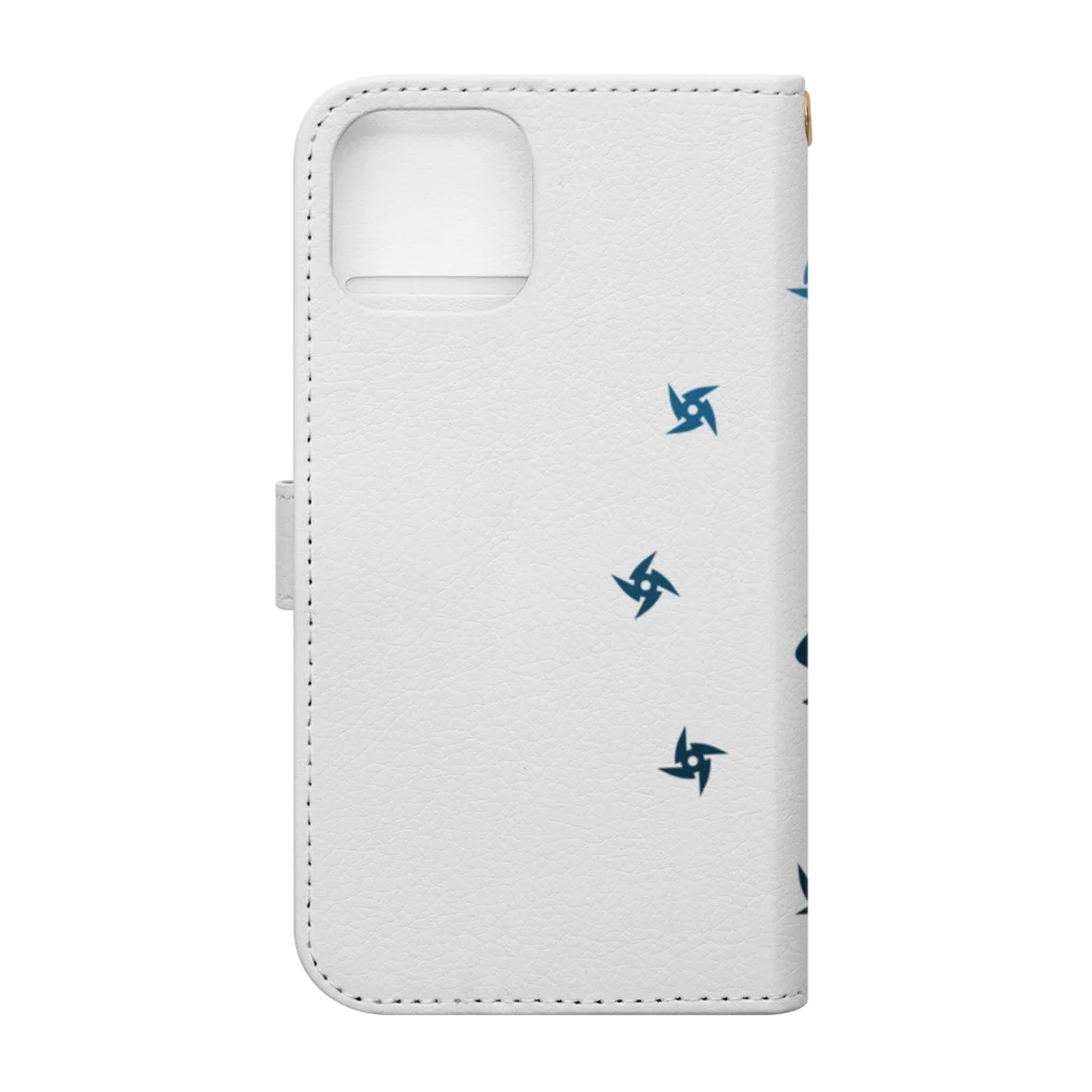 ConversationStarterの忍者と手裏剣　スタイリッシュシルエット Book-Style Smartphone Case :back