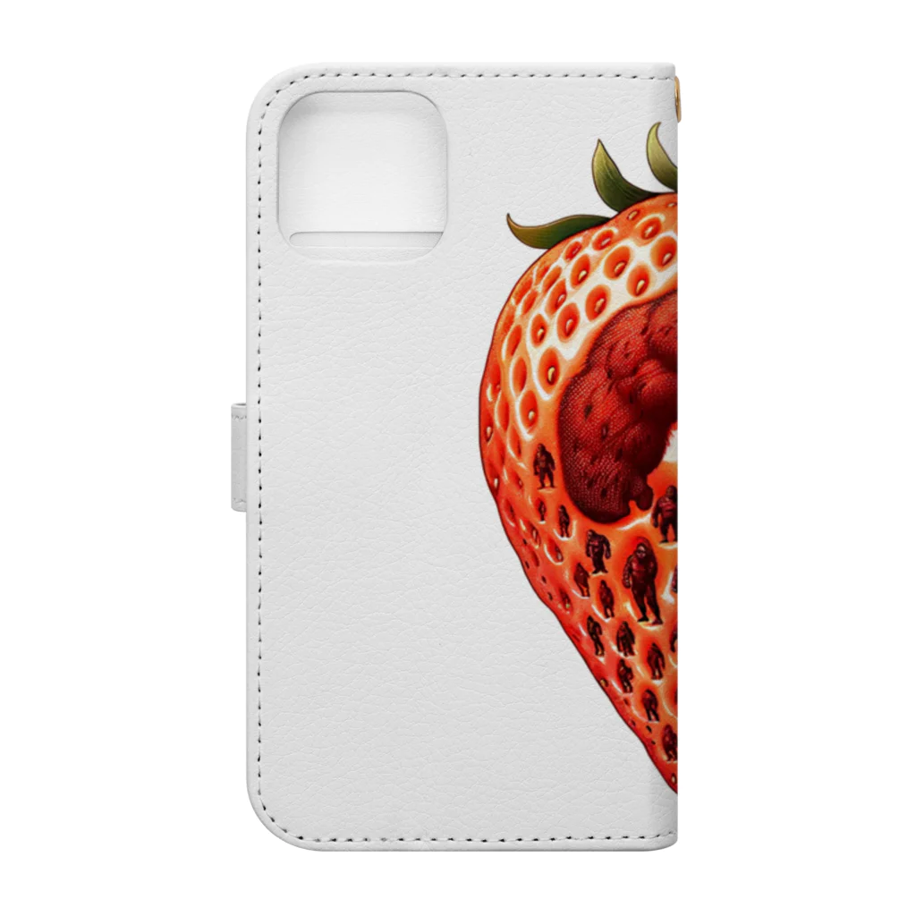 ゴリラショップのThe Mighty Gorilla Strawberry  Book-Style Smartphone Case :back