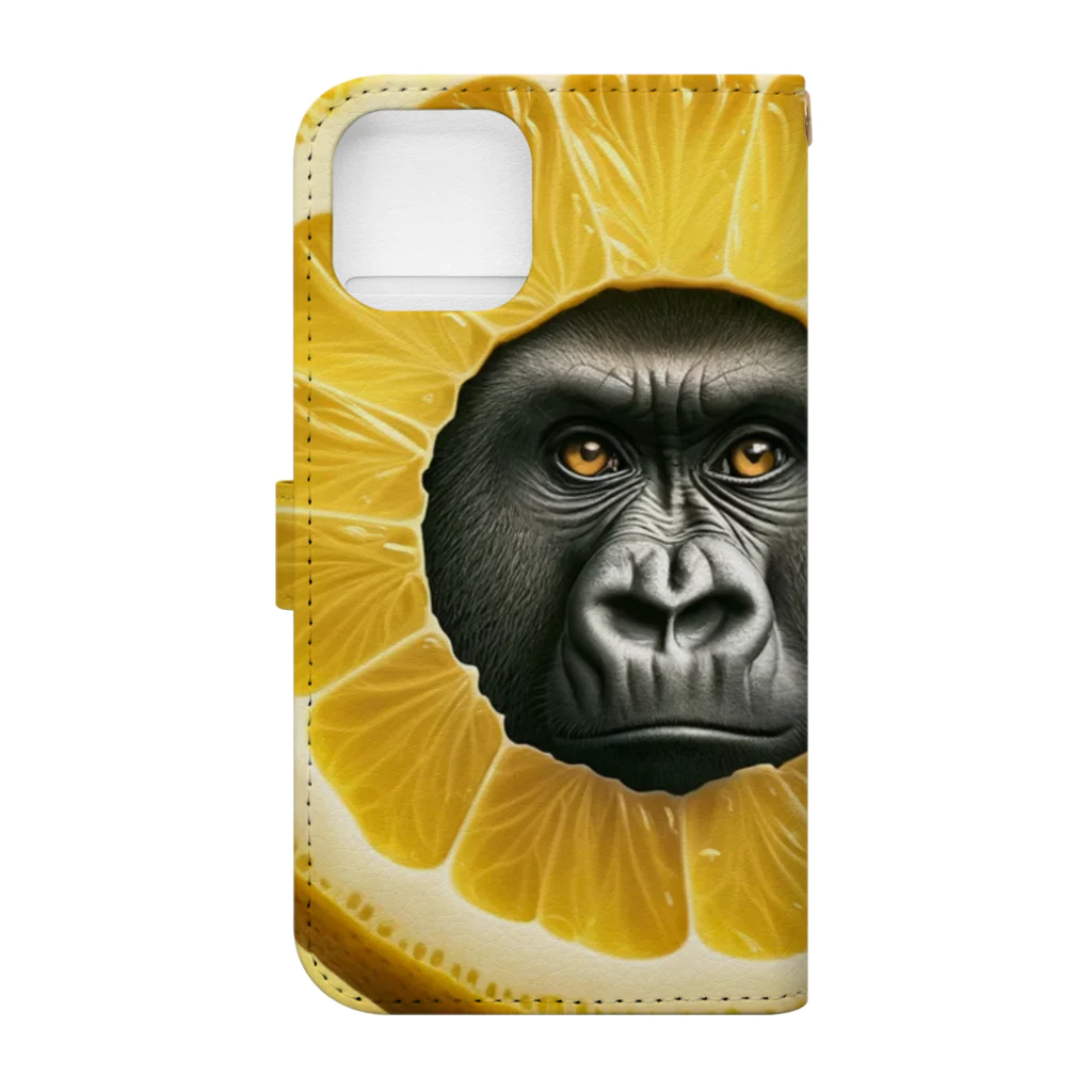 ゴリラショップのThe Mighty Gorilla Lemon  Book-Style Smartphone Case :back