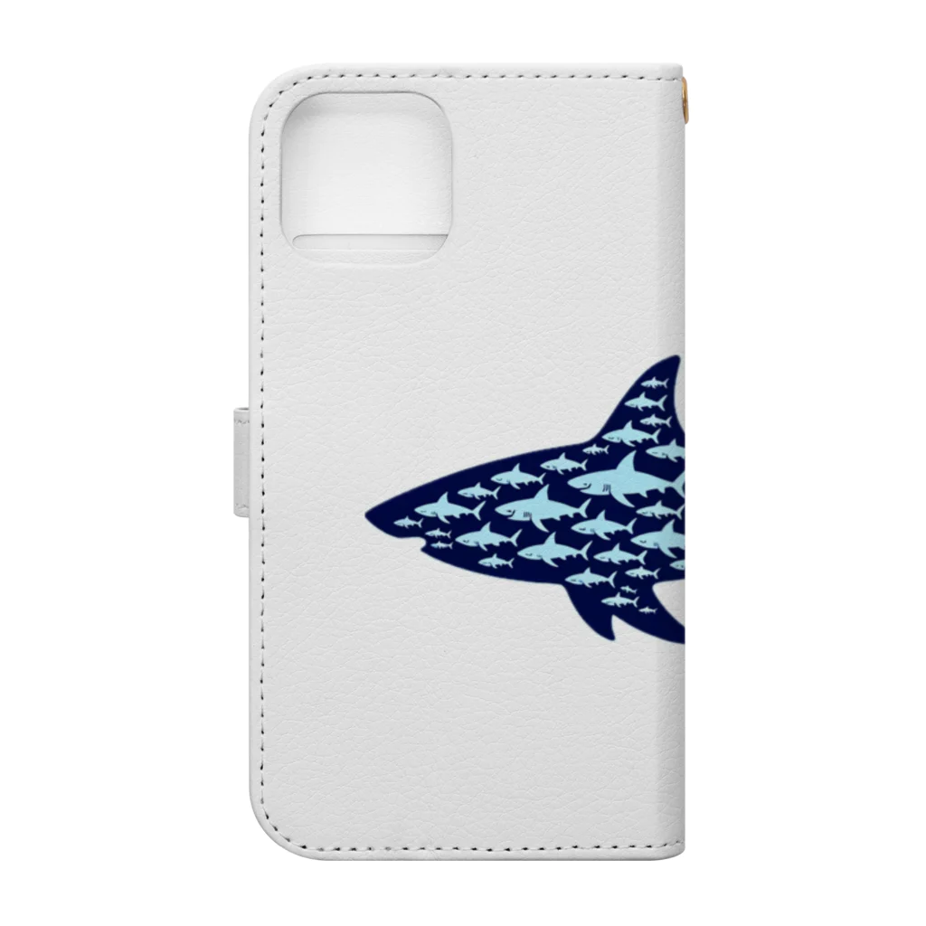 とろろショップのShark Shape Book-Style Smartphone Case :back