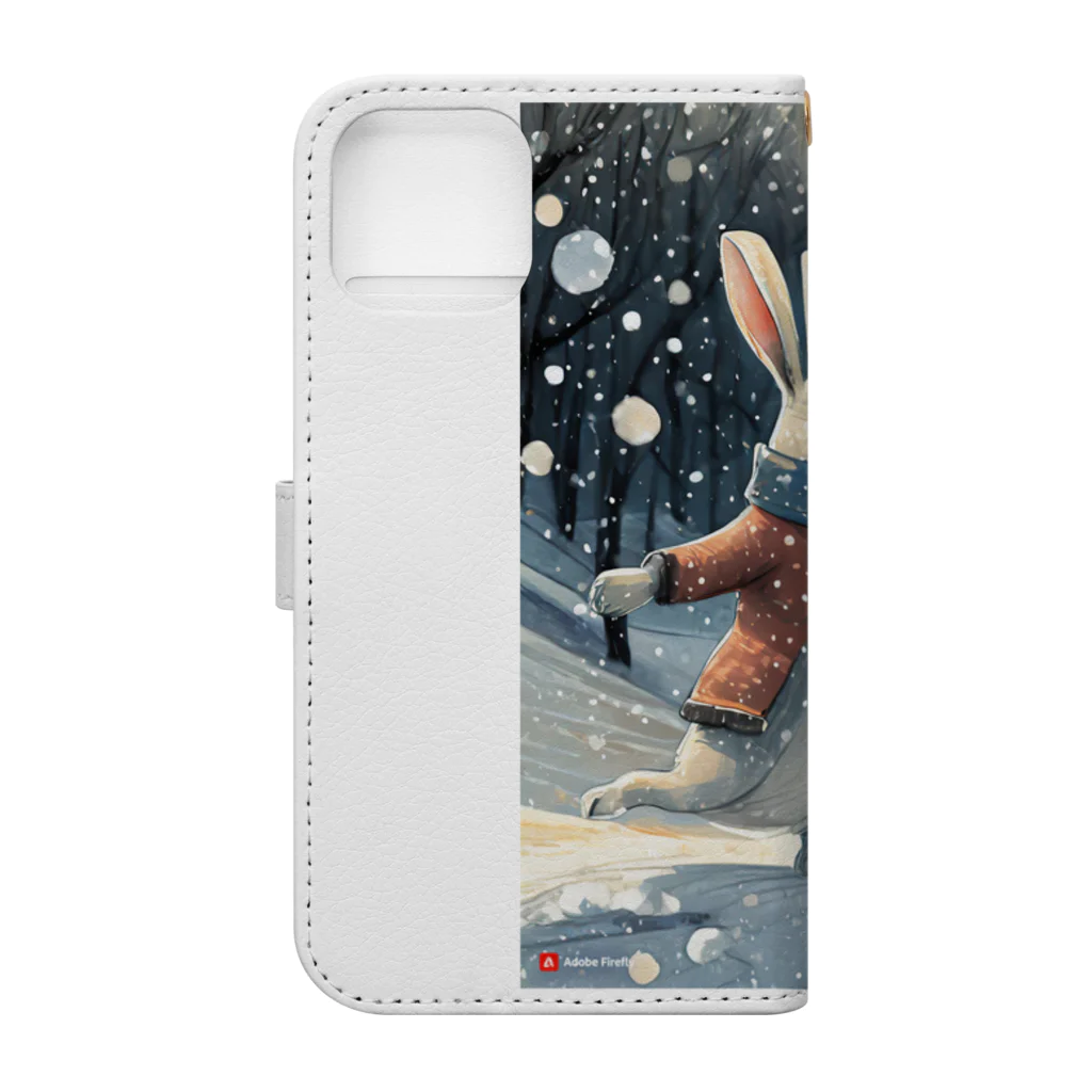 ALICE_nonの踊っているウサギたち Book-Style Smartphone Case :back