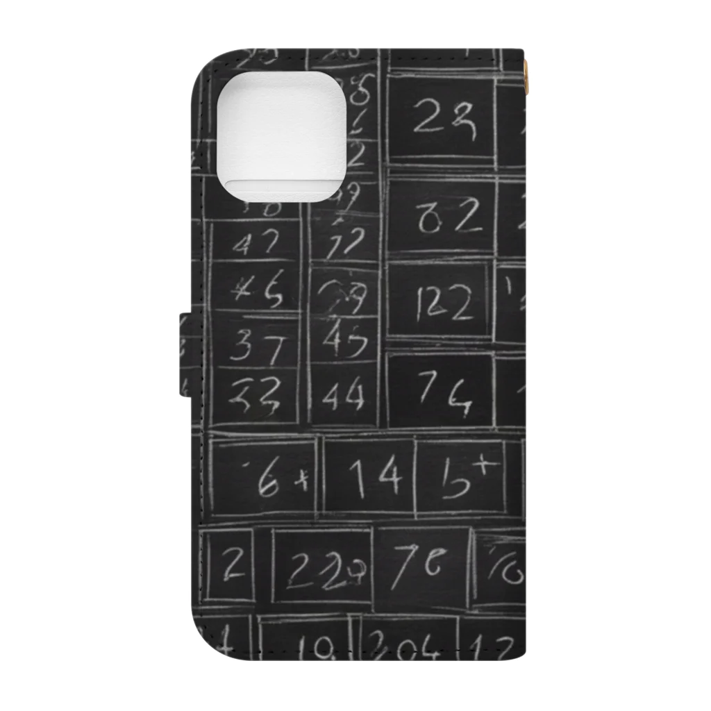 Isaiah_AI_Designの黒板の数字 Book-Style Smartphone Case :back