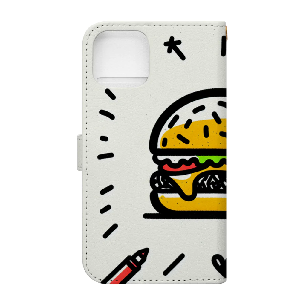 Nのハンバーガーくん Book-Style Smartphone Case :back