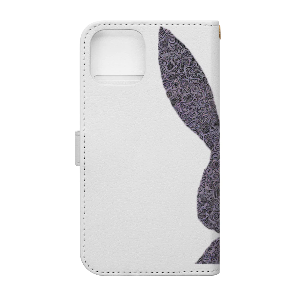 MEGROOVEのシルエットぴょん🐰 Book-Style Smartphone Case :back