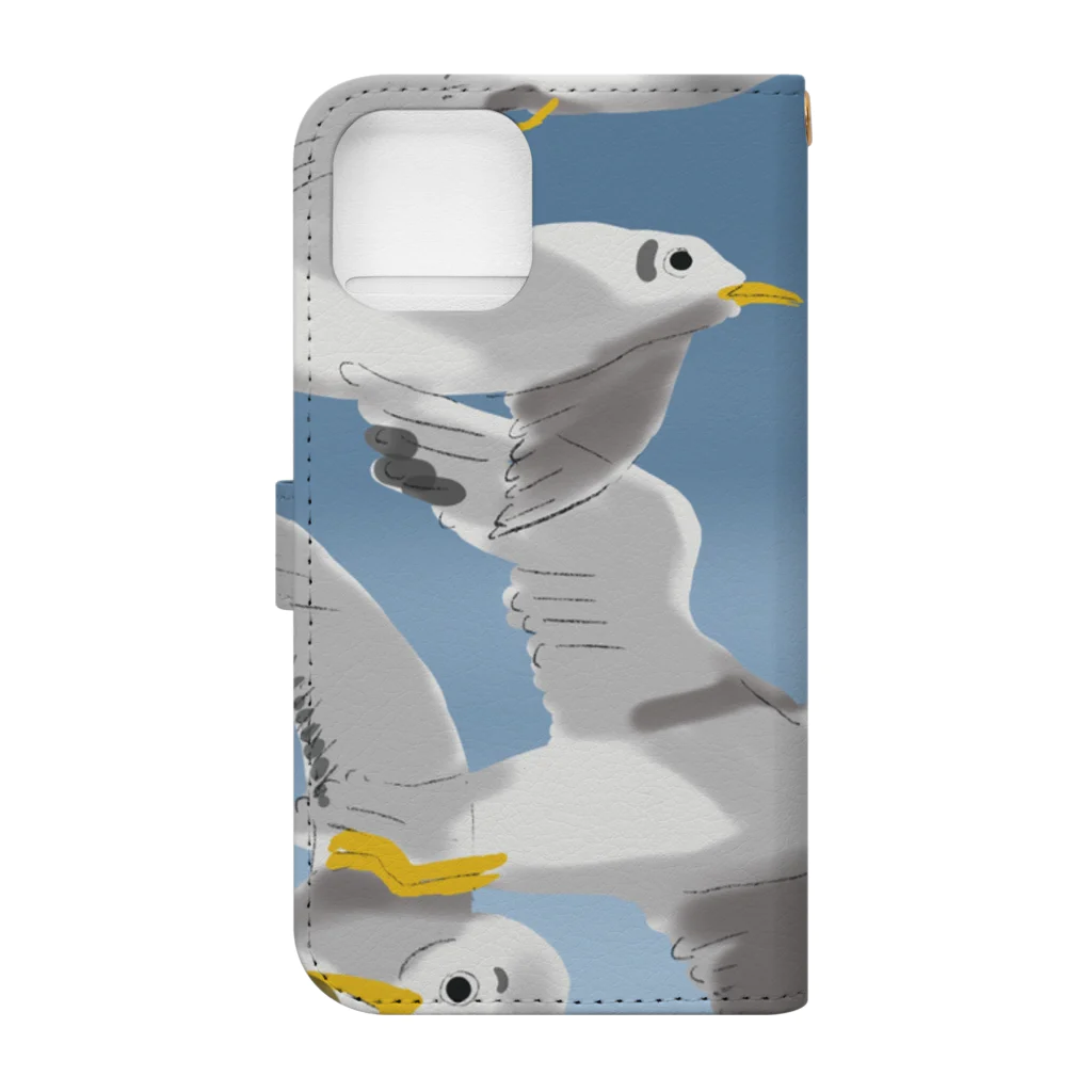 monomawaruのカモメ　seagulls   Book-Style Smartphone Case :back