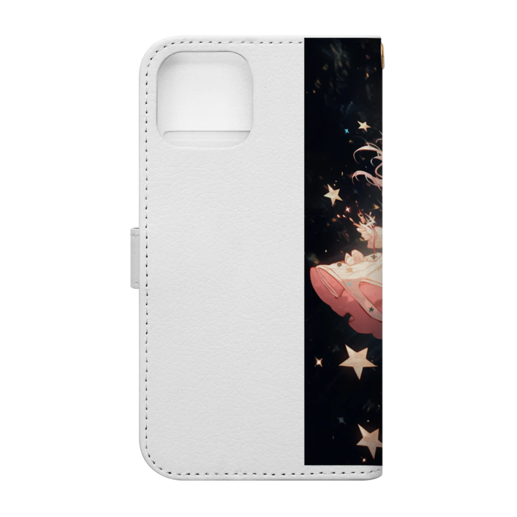 AQUAMETAVERSEのワクワクしながら宇宙の外に旅立つ天使たち アメジスト 2846 Book-Style Smartphone Case :back
