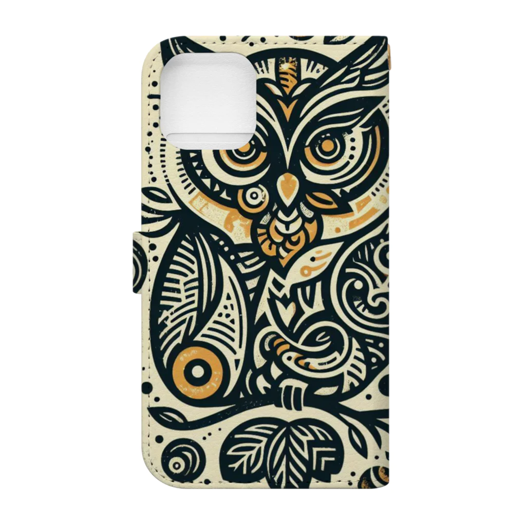 kotpopのSymmetrical Owls Book-Style Smartphone Case :back