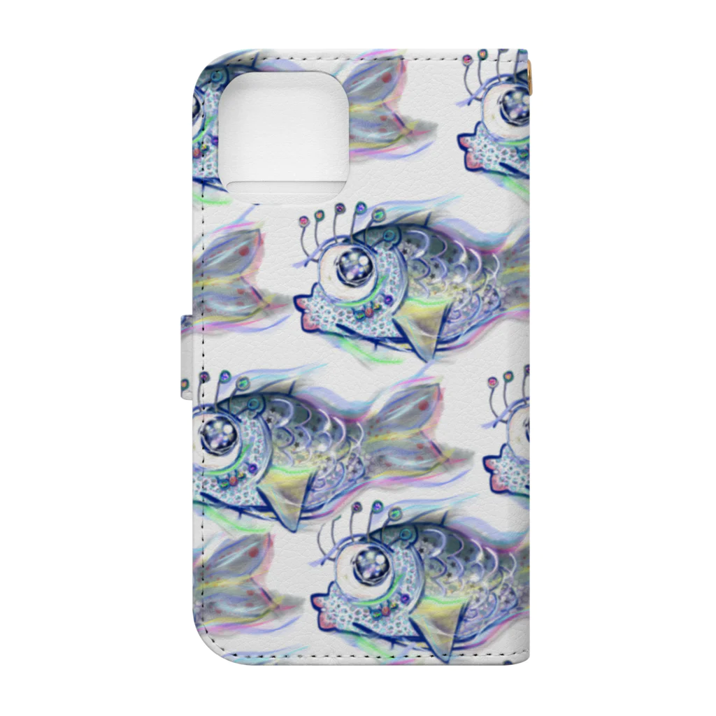 mmty🫑みーまんのオラ真鯵🐟(大漁ver.) Book-Style Smartphone Case :back