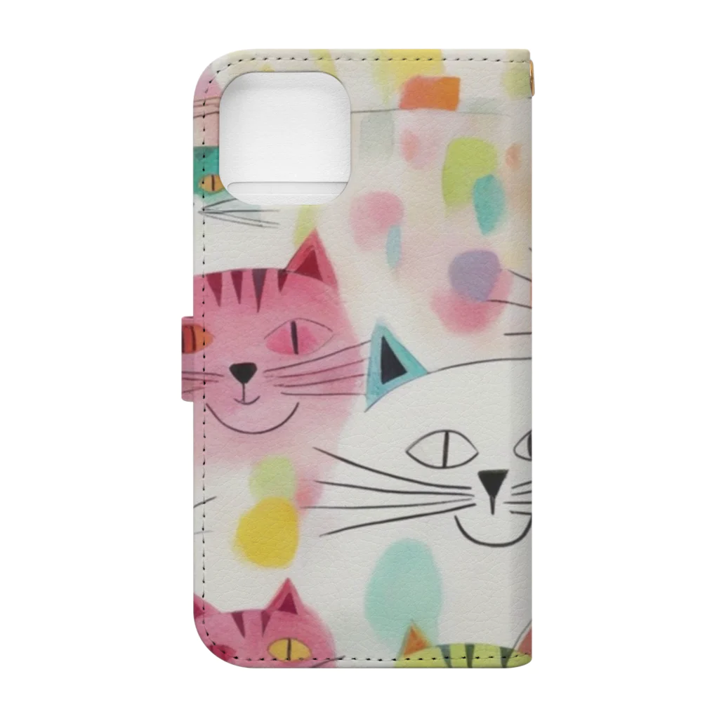 F2 Cat Design Shopのbeloved cats 002 Book-Style Smartphone Case :back