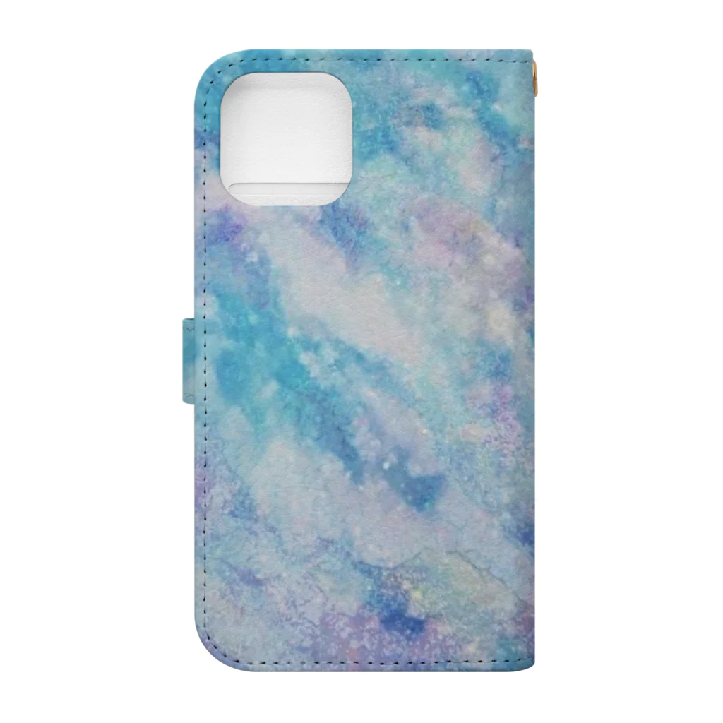 【抽象画】melty moon【フルイドアート】の凍傷 Book-Style Smartphone Case :back