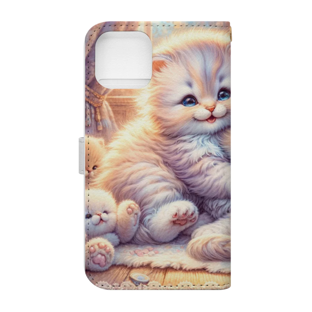 Yuya-Naganoの仲良く遊ぶ兄弟の猫 Book-Style Smartphone Case :back