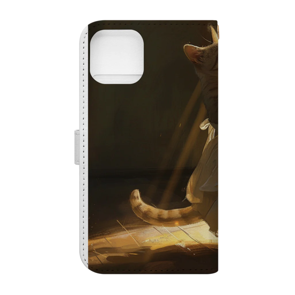 AQUAMETAVERSEの神々しい光を浴びる猫姫 アメジスト 2046 Book-Style Smartphone Case :back