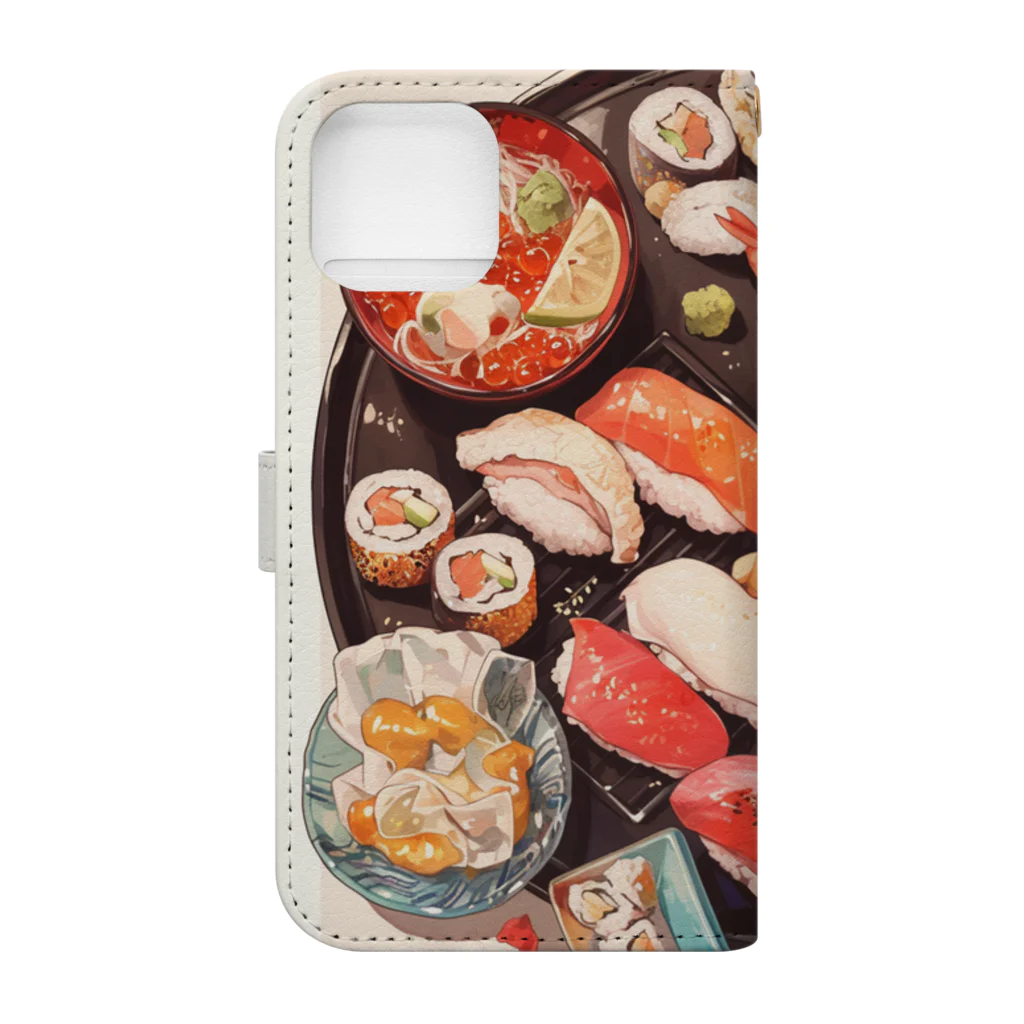 AQUAMETAVERSEの寿司 Marsa 106 Book-Style Smartphone Case :back