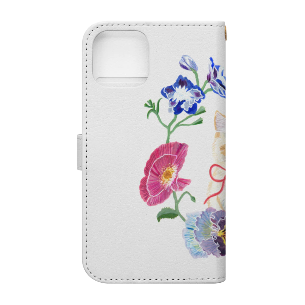 mitsuami_witchのSpring flower&Cat Book-Style Smartphone Case :back