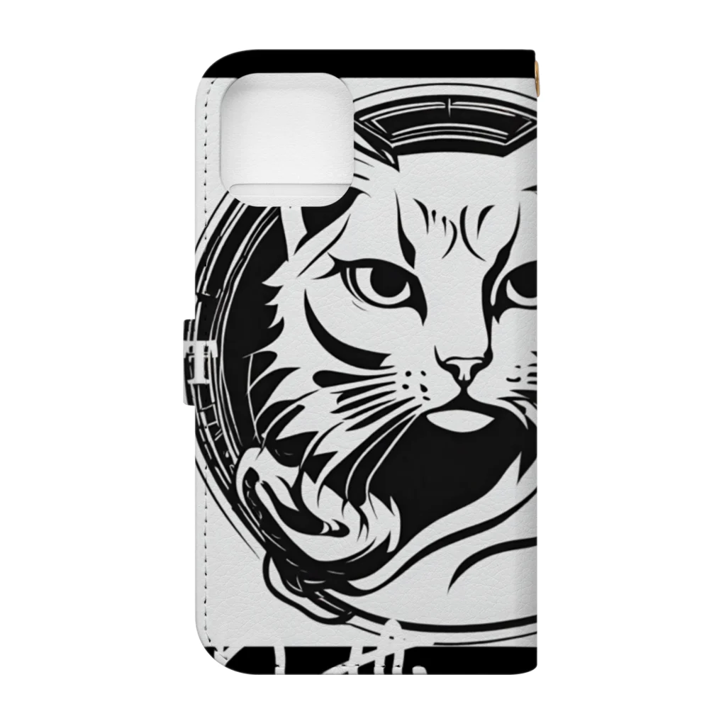 SERIY_SHOPの勇敢な猫戦士 Book-Style Smartphone Case :back