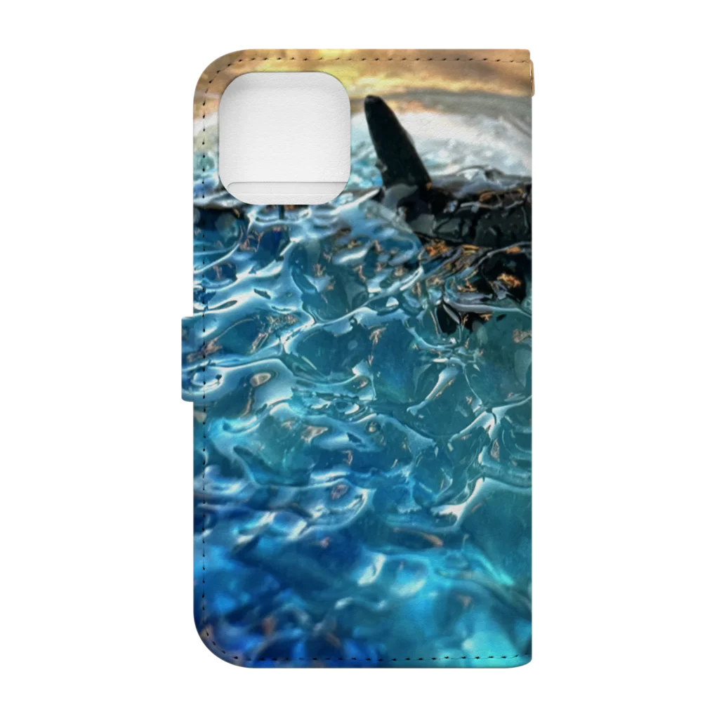 73Blue_risingのシャチくん Book-Style Smartphone Case :back