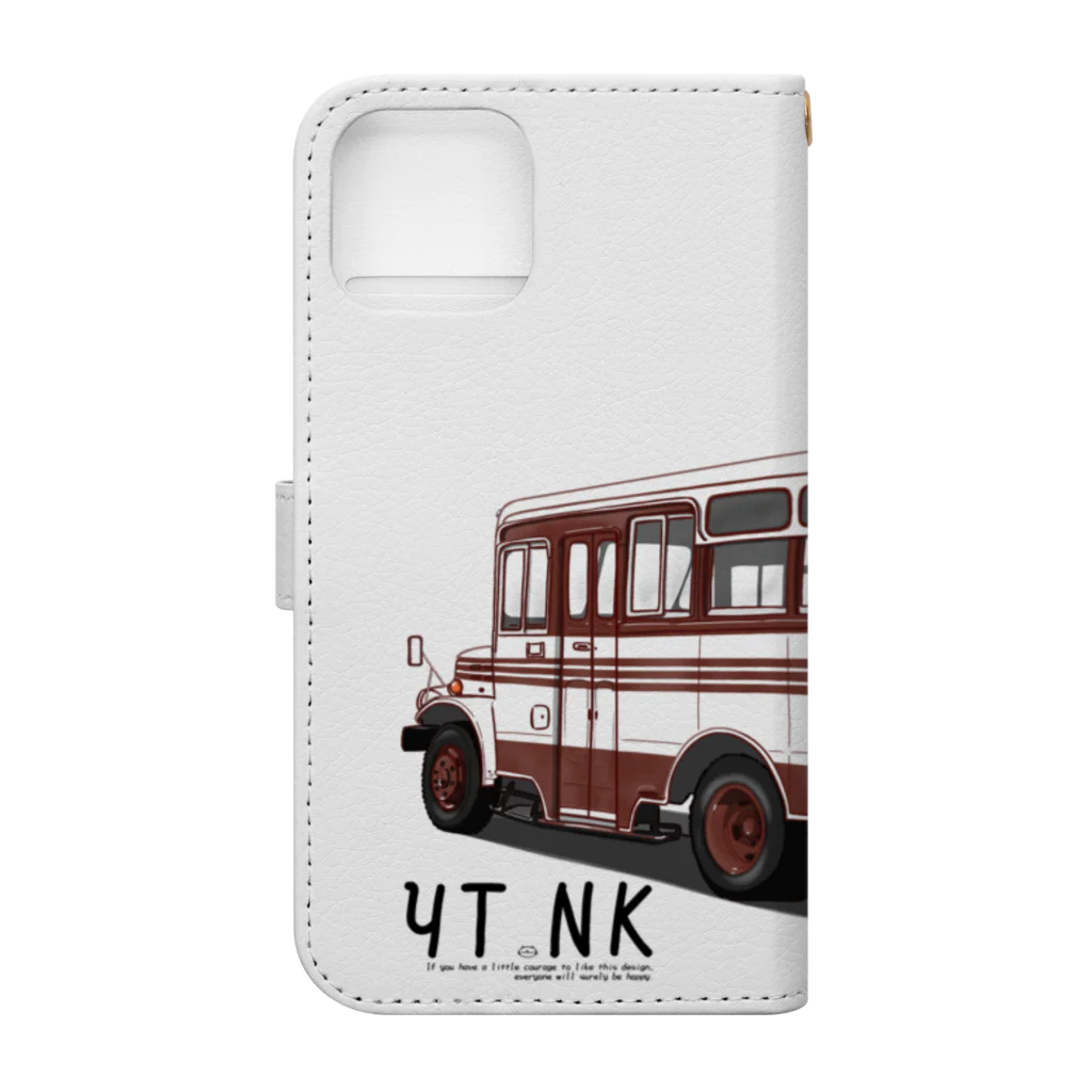 YUTANEKO公式ショップのボンネットバス Book-Style Smartphone Case :back