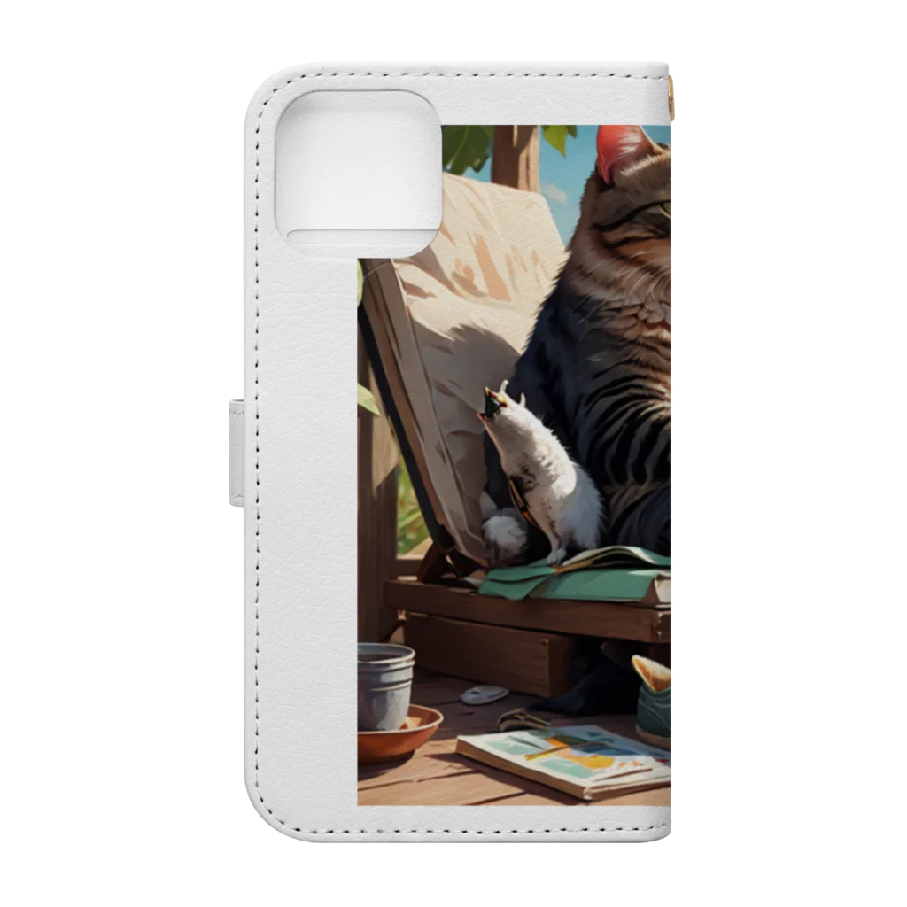 Ruru1のネコさんの休日 Book-Style Smartphone Case :back