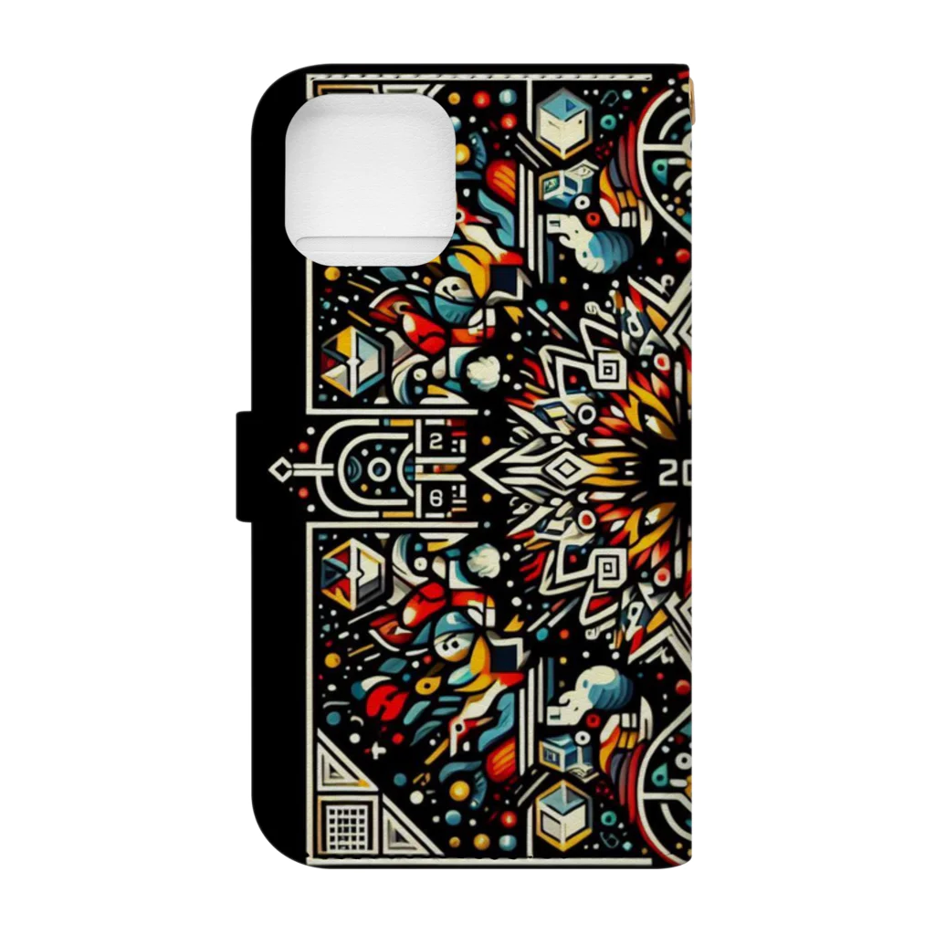 ヘッヘンのお店の【2062】アート Book-Style Smartphone Case :back