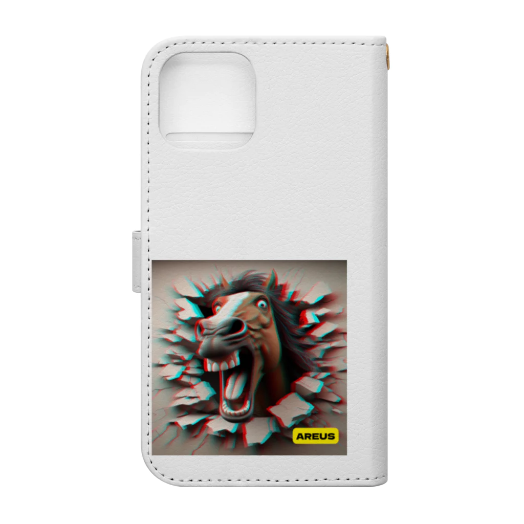 AREUSのAREUS×3D Horse Book-Style Smartphone Case :back