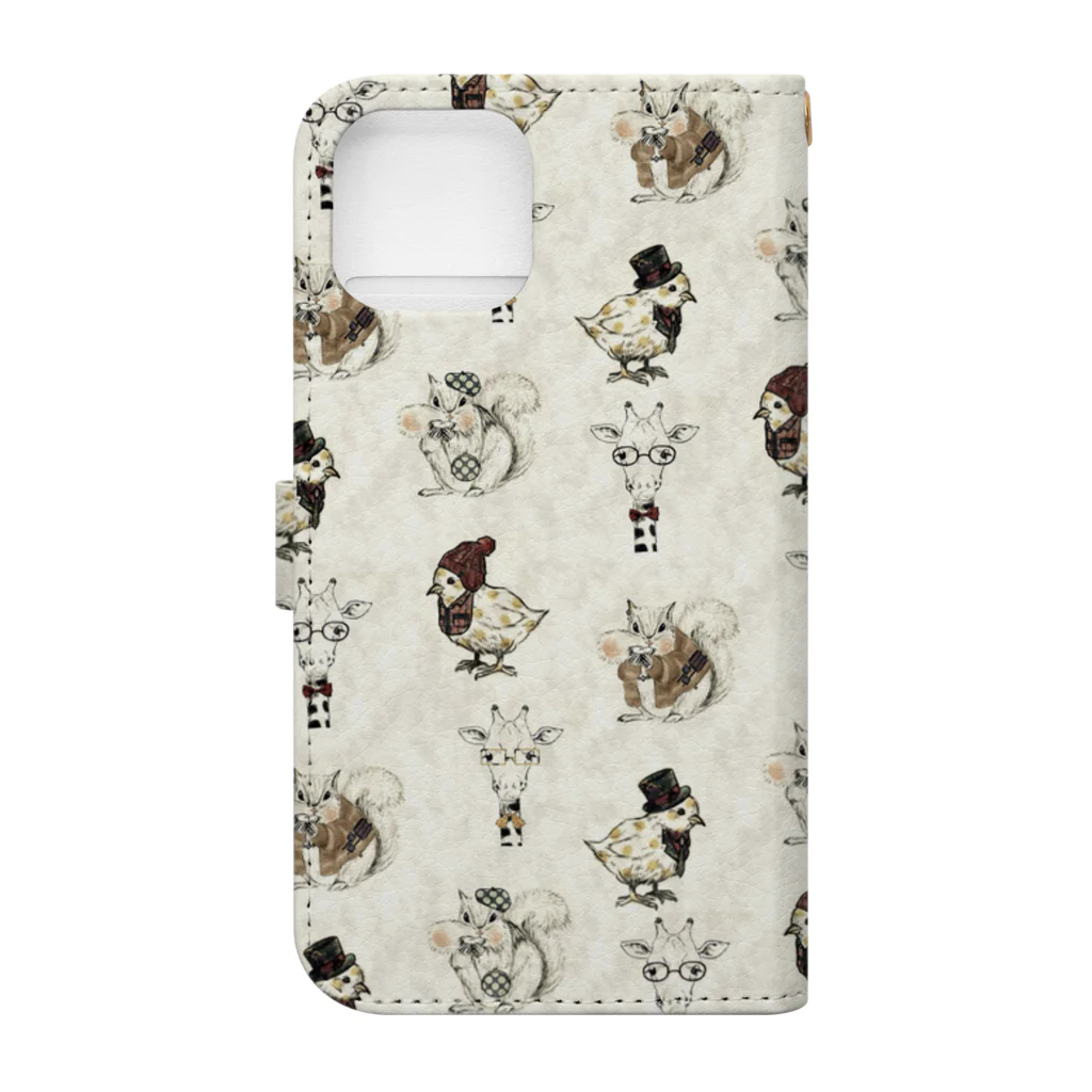 madein8☞shopのanimal Book-Style Smartphone Case :back