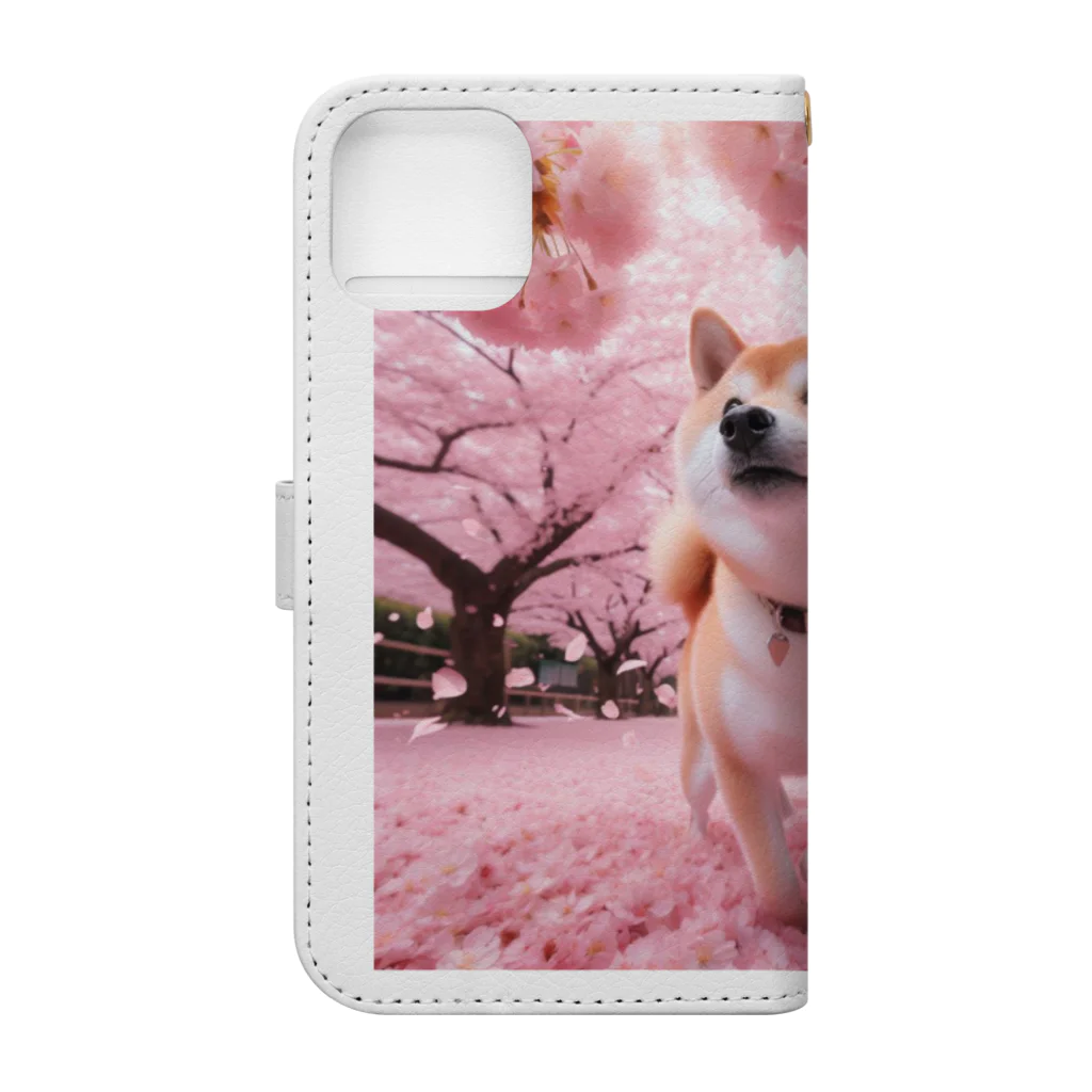 noririnoの桜犬 Book-Style Smartphone Case :back